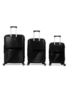 MUSSELZ TAJ- Comlpete Luggage Set 3 Piece -UNBREAKABLE PP(Black)  - Image 2