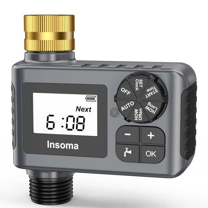 Insoma Water Timer for Outdoor Garden Hose Hose Timer with Rain DelayManual Mode Automatic Drip Irrigation Controller System for Lawn Yard Garden Watering - Image 2