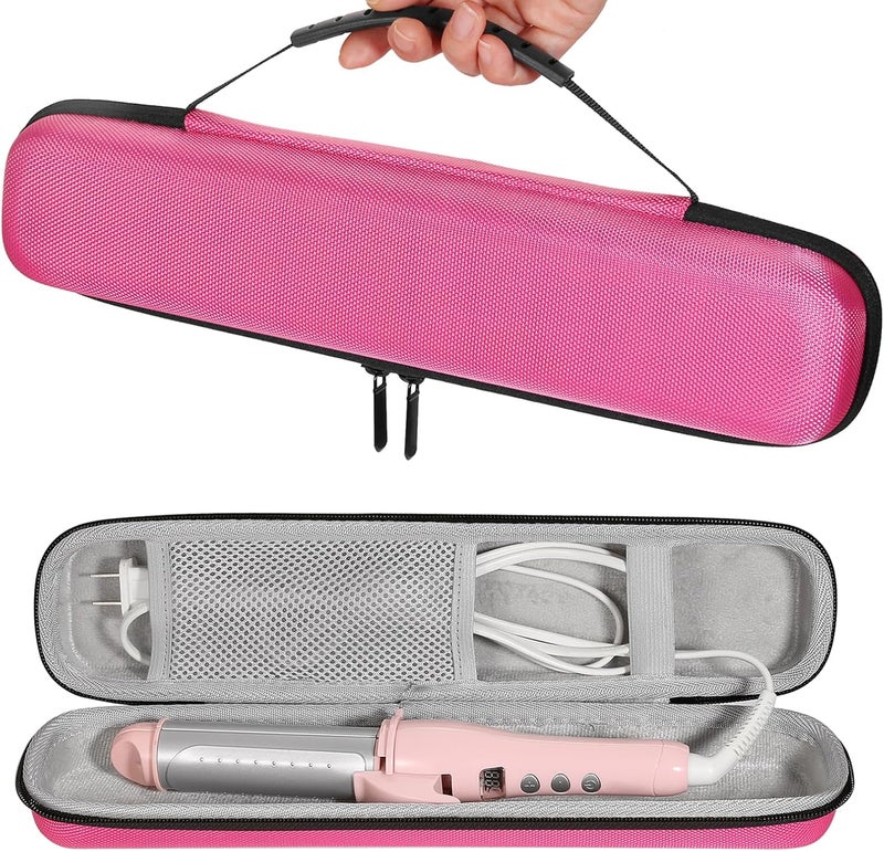 Travel Case for Hair Straightening Irons Curling Iron Travel Straightener Case Hair Styler Flat Iron Storage Carrying Pouch BagOnly Case Pink