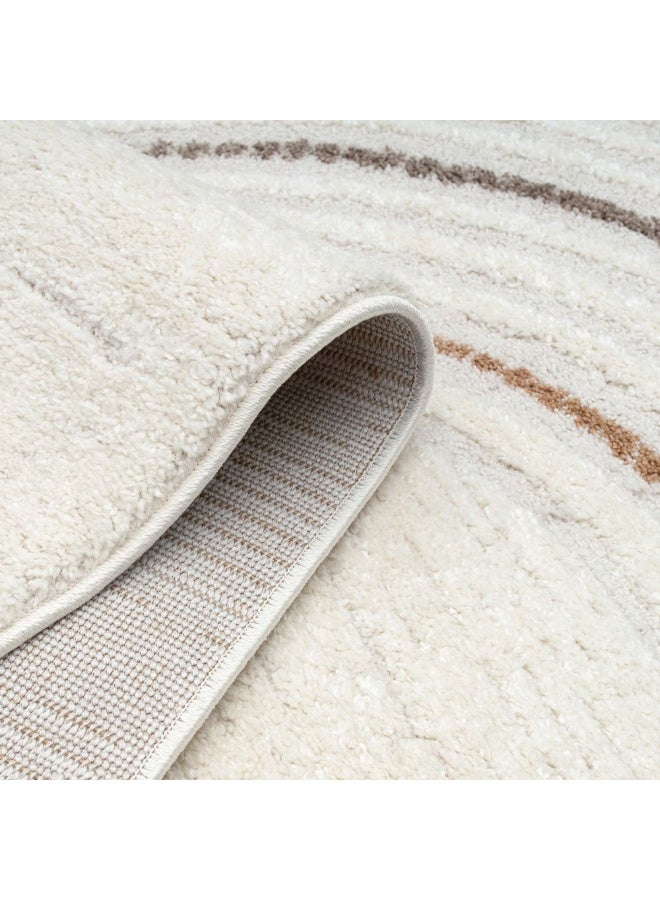 DANUBE HOME La Perle Modern Abstracts Rug |Washable Modern Rugs Style | Polypropylene+Polyester Area Rug Floor Covering | Indoor Carpet For Living Room Dining Bedroom 160X230cm-White Rust-231200400516 - Image 3