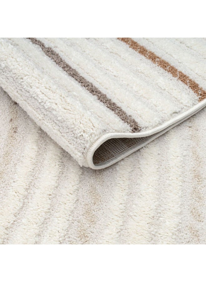 DANUBE HOME La Perle Modern Abstracts Rug |Washable Modern Rugs Style | Polypropylene+Polyester Area Rug Floor Covering | Indoor Carpet For Living Room Dining Bedroom 160X230cm-White Rust-231200400516 - Image 5