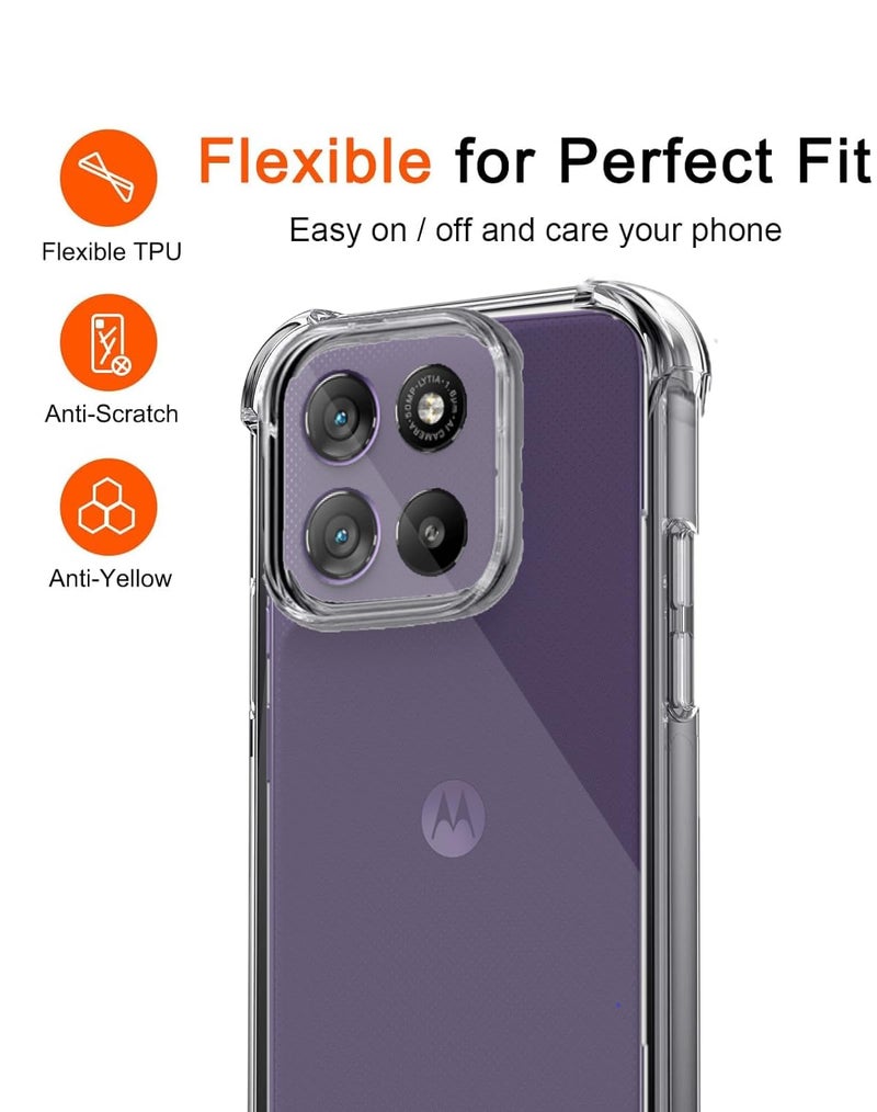 Lustree Lustre Back Cover Transparent Case Compatible with Motorola Moto G57 Power /G67 Power | Slim Soft TPU Case, Anti-Scratch Cover with Four-Corner Protection Raised Camera Guard - Image 2