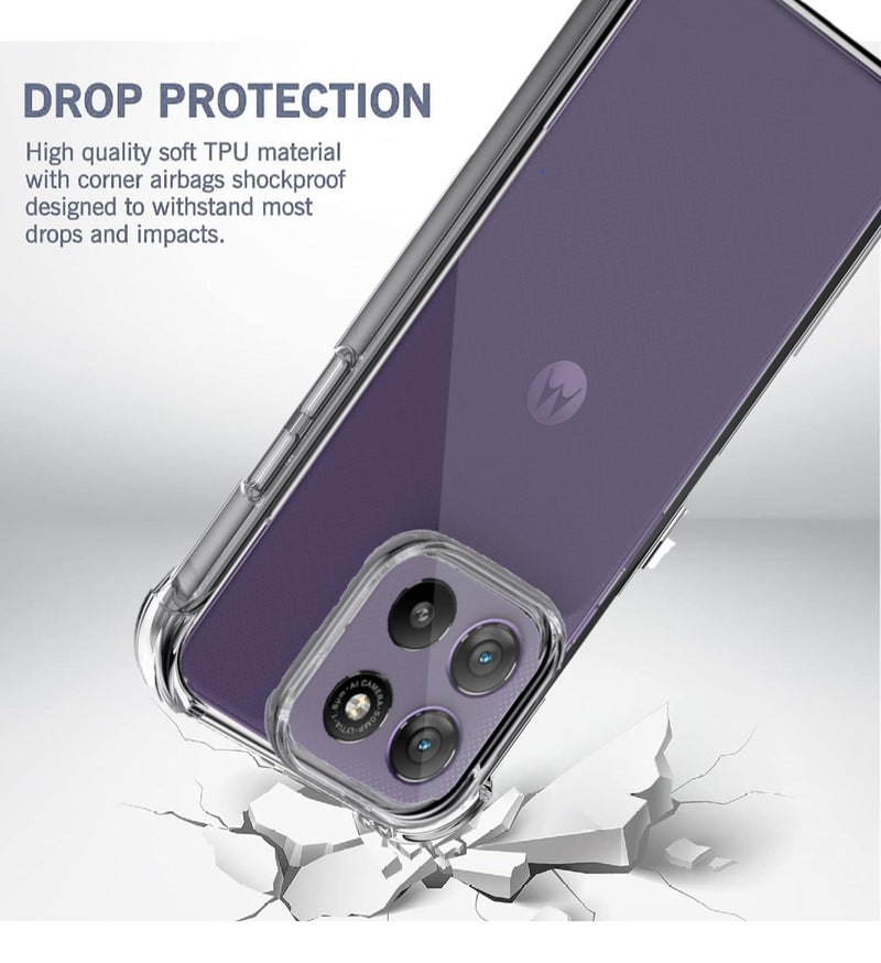 Lustree Lustre Back Cover Transparent Case Compatible with Motorola Moto G57 Power /G67 Power | Slim Soft TPU Case, Anti-Scratch Cover with Four-Corner Protection Raised Camera Guard - Image 3