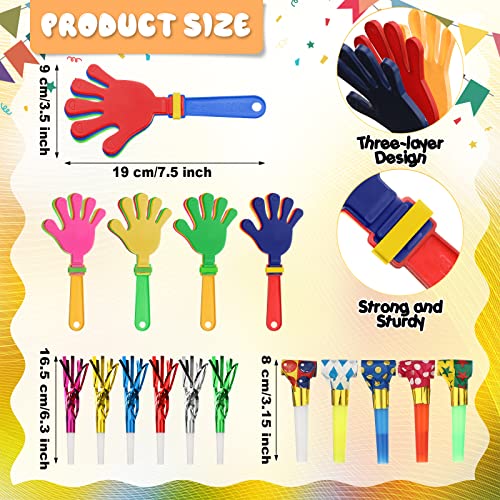 Yunsailing 112 Pcs Party Noise Makers Bulk Include Hand Clapper Noisemaker Fringed Paper Blowouts Horns for Sporting Events Kids Adults 2026 New Year Christmas Birthday Game Rewards Cheer Supplies - Image 5