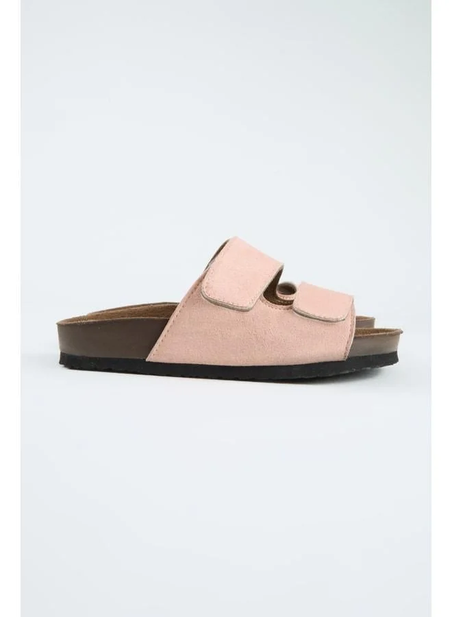 no miento Vega Women's Vegan Leather Double-Band strap Powder Sandal.