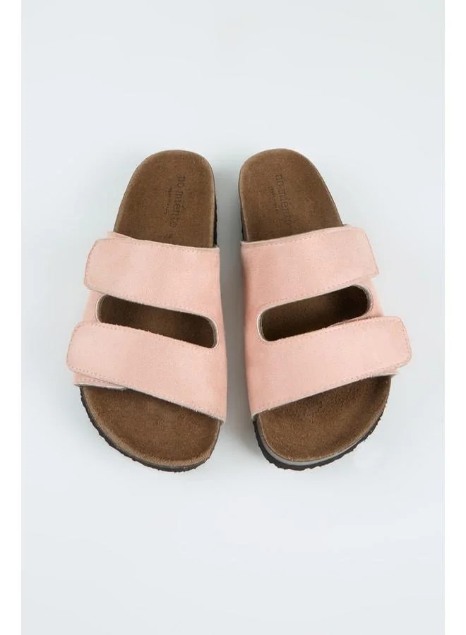 no miento Vega Women's Vegan Leather Double-Band strap Powder Sandal.