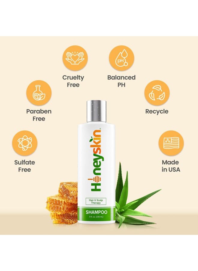 Honeyskin Gentle Restorative Shampoo (8 oz) Eczema, Psoriasis, Seborrhea, Dermatitis, Dandruff, Itchy Scalp Dry Scalp Treatment - Natural Organic Ingredients - Image 5