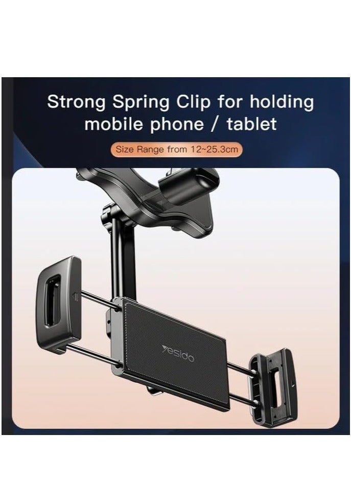 Yesido C196-12-10 Inch Clamp Arm Rear View Mirror - Rotatable - Adjustable Height - Sturdy and Durable - Universal Size - Black - Image 2