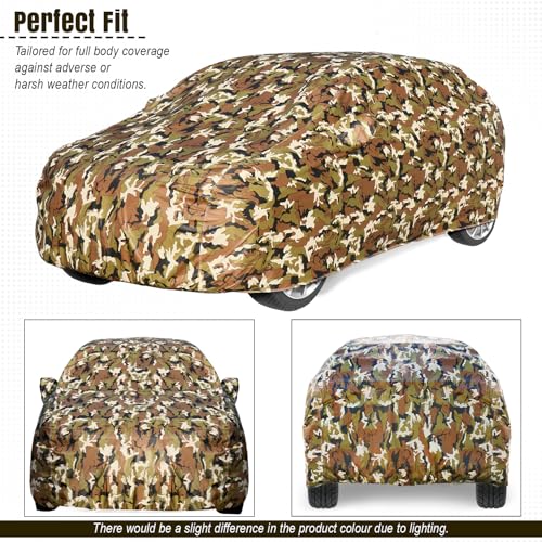Pivalo Car Body Cover for Alto 800 All Model & Years (2000-2026) 100% Waterproof with Mirror Pockets, Triple Stitched Dustproof Heat Resistant UV Protection (Military/Jungle/Camouflage) - Image 5