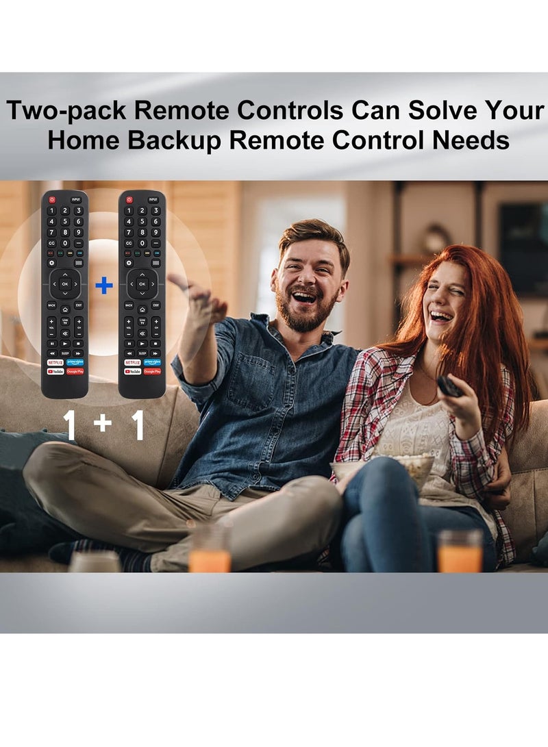 ELTRAZONE 【2 Pack】 New Universal Remote Control for All Hisense TV Remotes - Replacement EN2A27 with Netflix, Prime Video, YouTube, Google Play - Includes Battery - Image 3