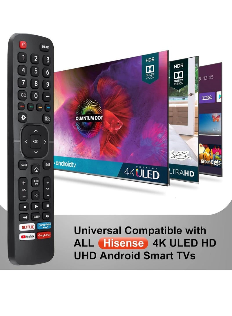 ELTRAZONE 【2 Pack】 New Universal Remote Control for All Hisense TV Remotes - Replacement EN2A27 with Netflix, Prime Video, YouTube, Google Play - Includes Battery - Image 4