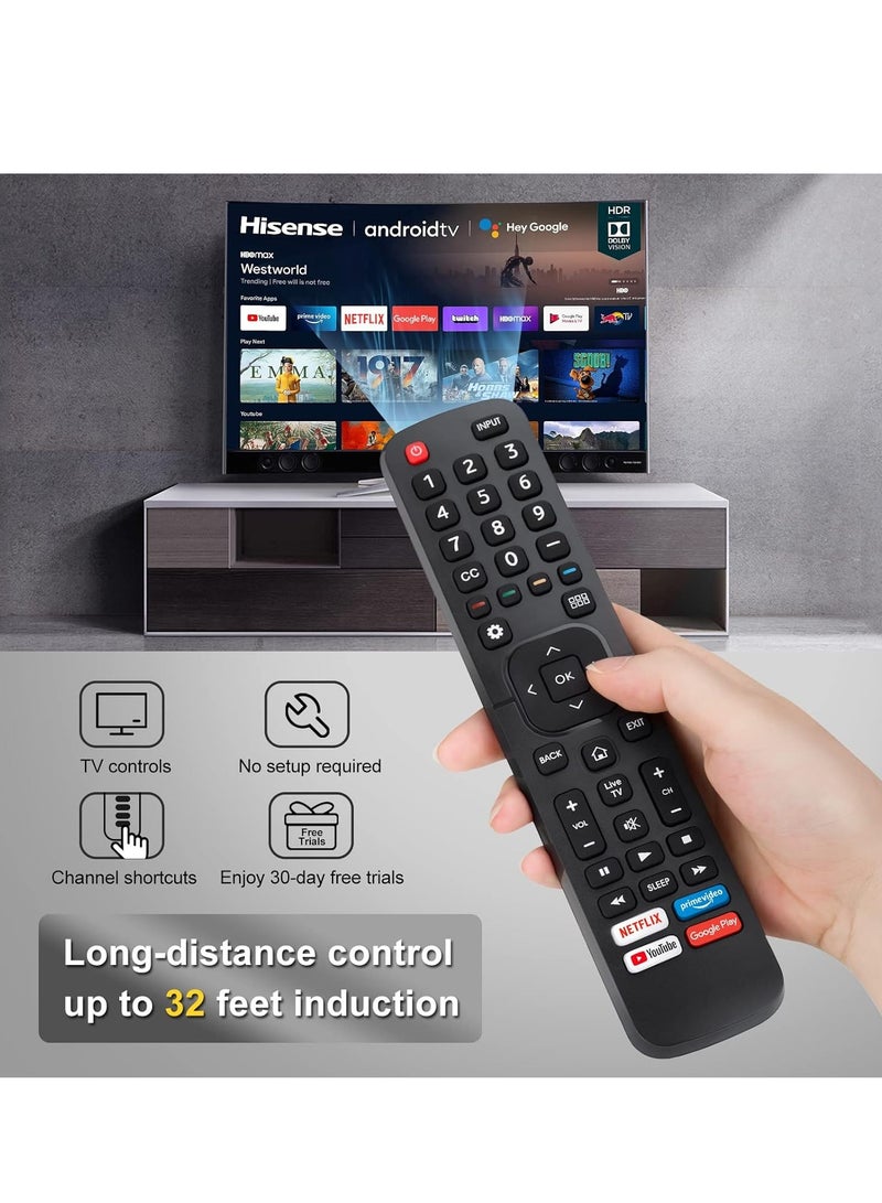ELTRAZONE 【2 Pack】 New Universal Remote Control for All Hisense TV Remotes - Replacement EN2A27 with Netflix, Prime Video, YouTube, Google Play - Includes Battery - Image 5