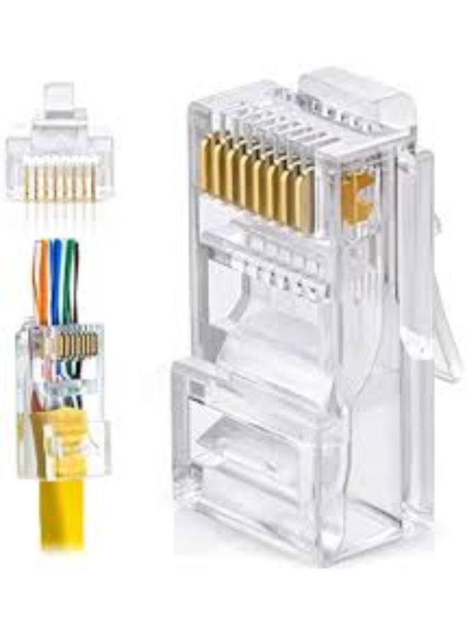 موصلات RJ45 Cat6 عالية الجودة – ١٠٠ قطعة للشبكات المنزلية والمكتبية - Image 1