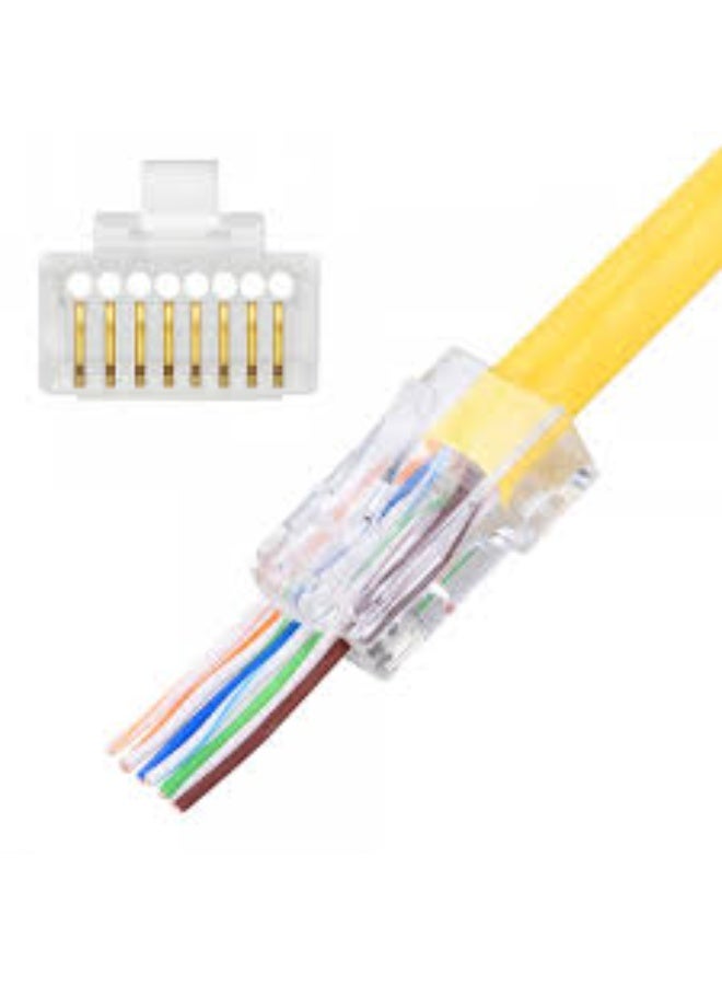 موصلات RJ45 Cat6 عالية الجودة – ١٠٠ قطعة للشبكات المنزلية والمكتبية - Image 2