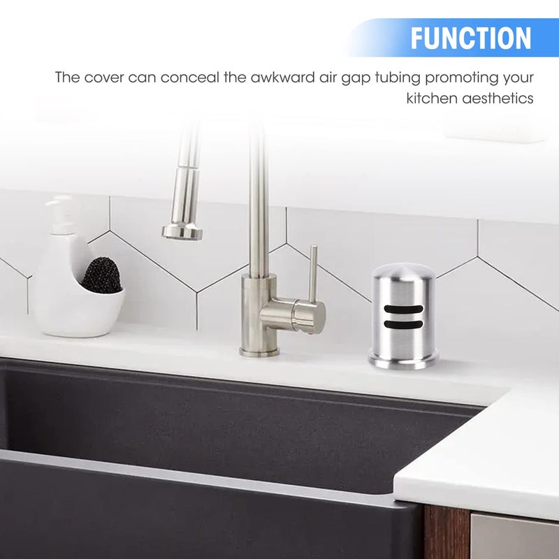 SDSNTE Dishwasher Air Gap Cover D201-1-62 Fits Most Air Gap Bodies With Solid Brass Inside And Brushed Nickel Surface  Cap Only  Pack Of 1 - Image 4
