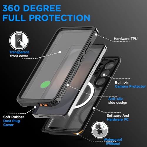 AICase Waterproof Case for Samsung Galaxy S26 Ultra Clear MagSafe Water Proof Snowproof,Dustproof and Shockproof,IP68 Real 360 Full Body Protection Fully Sealed Underwater Cover for Galaxy S26 Ultra - Image 3