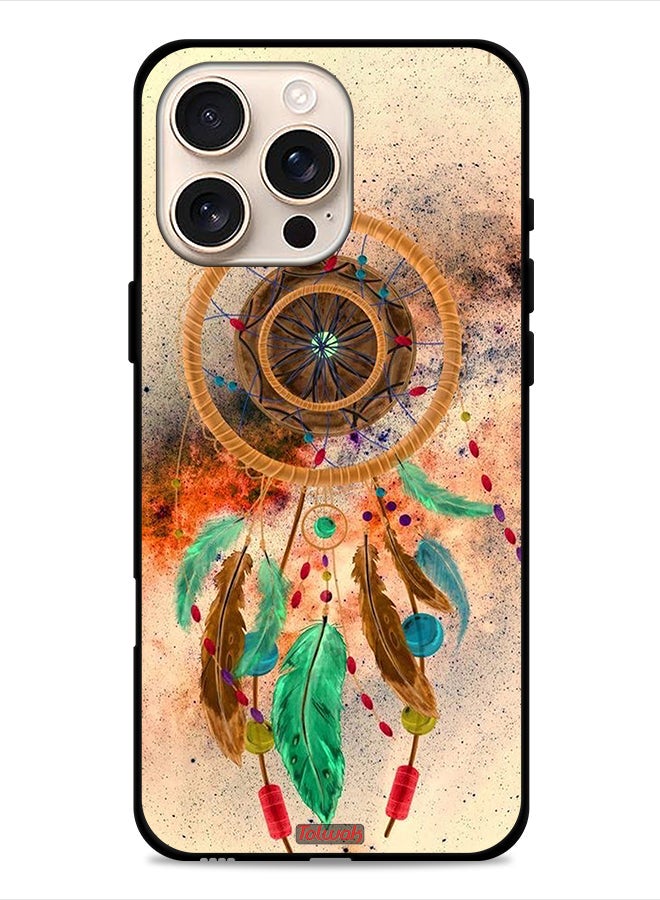 Tolwak Apple iPhone 16 Pro Protective Case Cover Mandala Hanging Feathers - Image 1