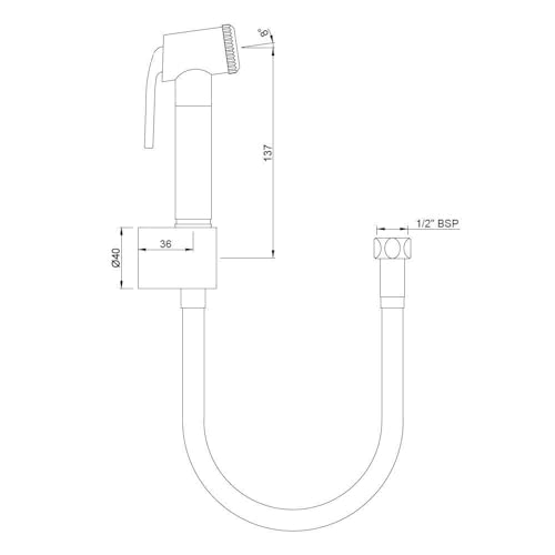 JAQUAR Health Faucet ALD CHR 565, 1 m Easy Flex Tube and Hooks, Polished, Plastic, Chrome Finish - Image 4