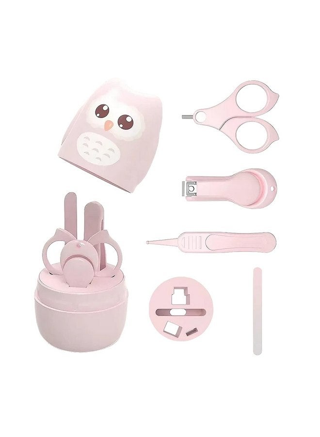 PandaEar Baby Nail Manicure Pedicure Grooming Care Kit (4 Pack)| Clippers Scissors File Tweezers | Newborn Infant Toddler Kids|1 Months Plus (Pink) - Image 1