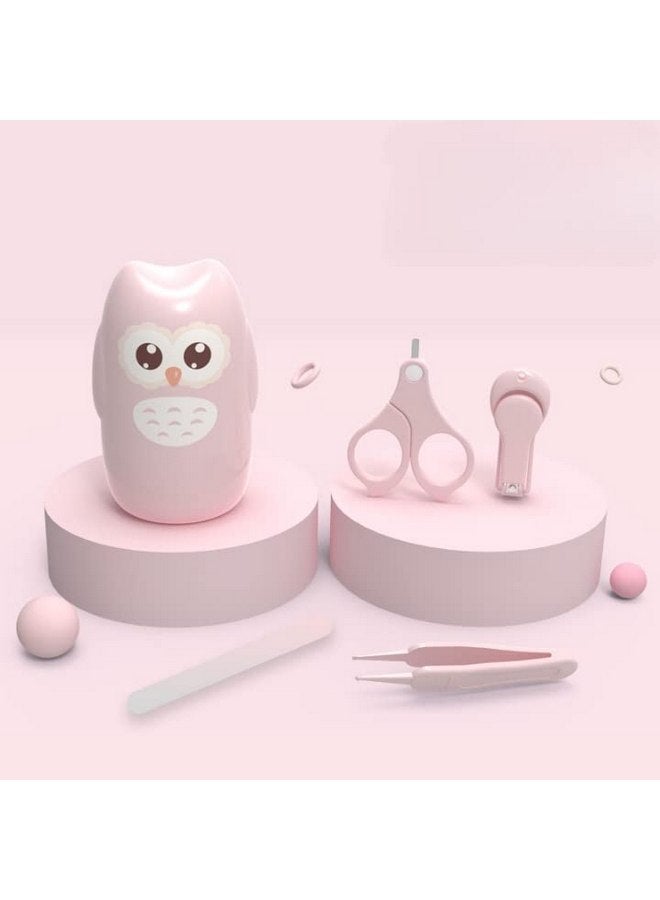 PandaEar Baby Nail Manicure Pedicure Grooming Care Kit (4 Pack)| Clippers Scissors File Tweezers | Newborn Infant Toddler Kids|1 Months Plus (Pink) - Image 3