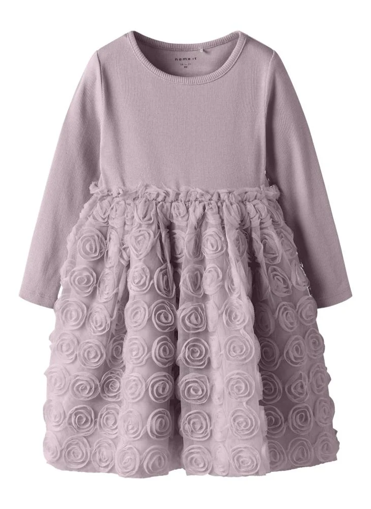 نيم ات فستان ميدي بناتي من قماش التول