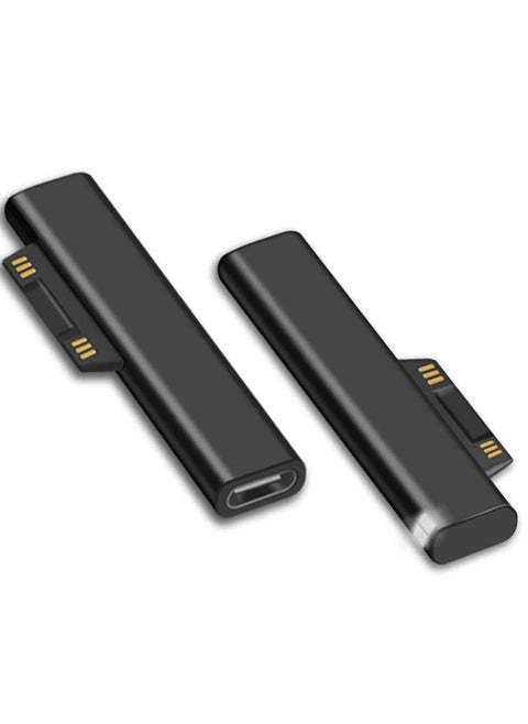Surface Connect to USB C Charging Connector Compatible for Microsoft Surface Pro 7 6 5 4 3 Go 1 2 Surface Laptop 4 3 2 1 Works with 45W 15V3A USBC Power Supply and 3A USB-C Cable 2 Pcs