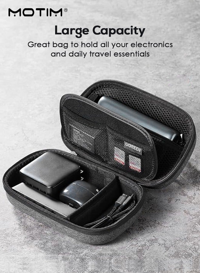 موتيم حقيبة تنظيم الإلكترونيات، حقيبة تخزين الكابلات الرقمية المقاومة للصدمات حقيبة تخزين الكابلات الرقمية المقاومة للصدمات ملحقات الكابلات أثناء السفر، حقيبة تخزين الملحقات التقنية لحمل كابلات شحن الشاحن وسماعات الأذن وسماعات الأذن المحمولة وغيرها - Image 2
