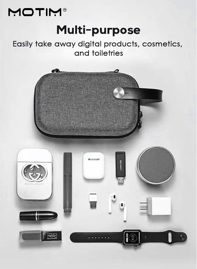 موتيم حقيبة تنظيم الإلكترونيات، حقيبة تخزين الكابلات الرقمية المقاومة للصدمات حقيبة تخزين الكابلات الرقمية المقاومة للصدمات ملحقات الكابلات أثناء السفر، حقيبة تخزين الملحقات التقنية لحمل كابلات شحن الشاحن وسماعات الأذن وسماعات الأذن المحمولة وغيرها - Image 3