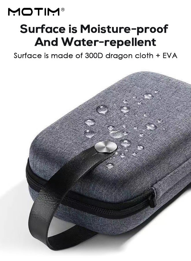 موتيم حقيبة تنظيم الإلكترونيات، حقيبة تخزين الكابلات الرقمية المقاومة للصدمات حقيبة تخزين الكابلات الرقمية المقاومة للصدمات ملحقات الكابلات أثناء السفر، حقيبة تخزين الملحقات التقنية لحمل كابلات شحن الشاحن وسماعات الأذن وسماعات الأذن المحمولة وغيرها - Image 4