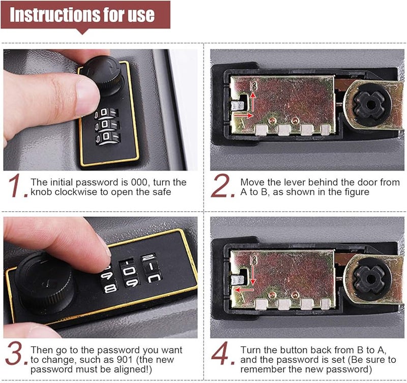 خزنة كتب بقفل مركب حاوية سرية مخفية للنقود والمجوهرات وتخزين النقود - Image 4