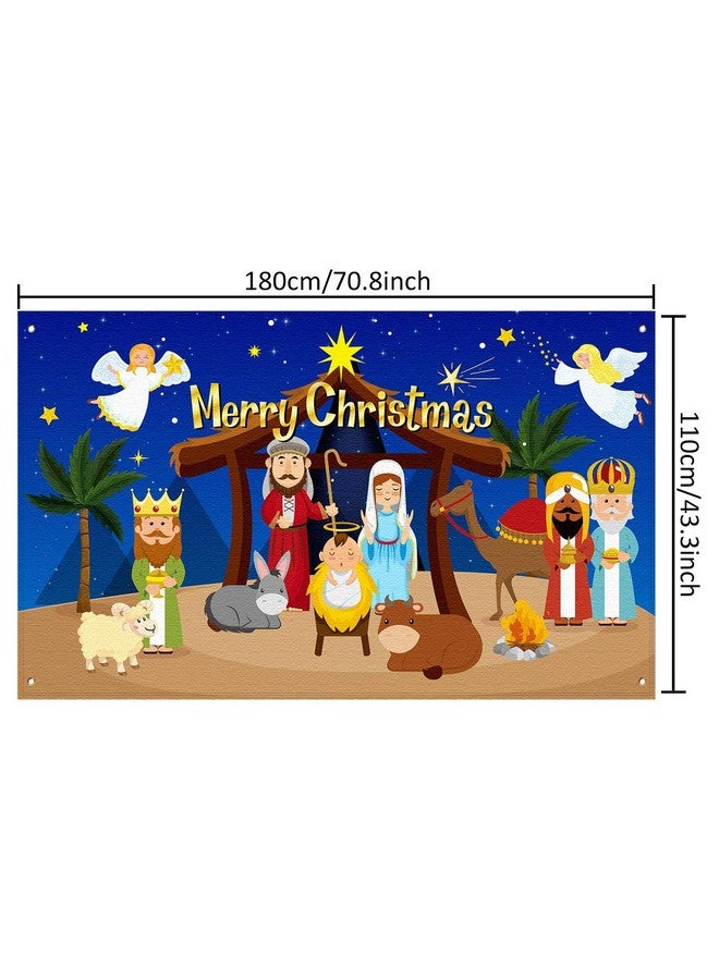 تاتو خلفية مشهد ميلاد المسيح، خلفية دينية مسيحية، دعامة كشك تصوير عيد الميلاد لتزيين حفلات الكريسماس، لوازم حفلات رأس السنة الشتوية - Image 2