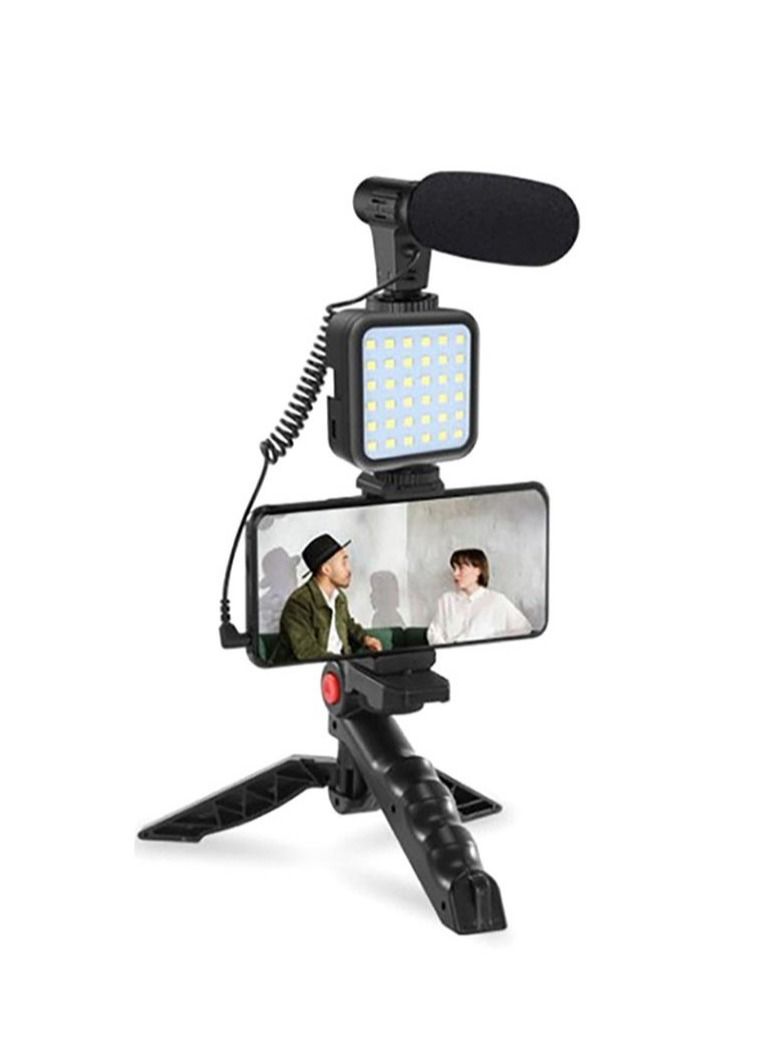 ELTRAZONE Vlogging Live Streaming Kit With Microphone Tripod Black  - Image 1