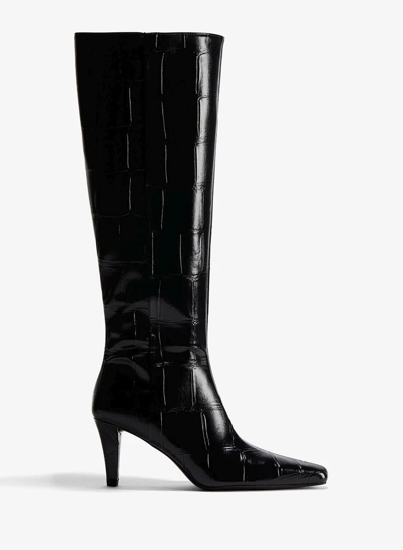 H&M Heeled knee-high boots