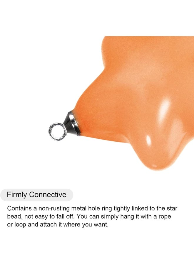 Star Pendants Charm, 24Pcs 26mm Acrylic Bead Pendants with Loop for Bracelet Jewelry Making DIY Handicrafts, Orange - Image 4