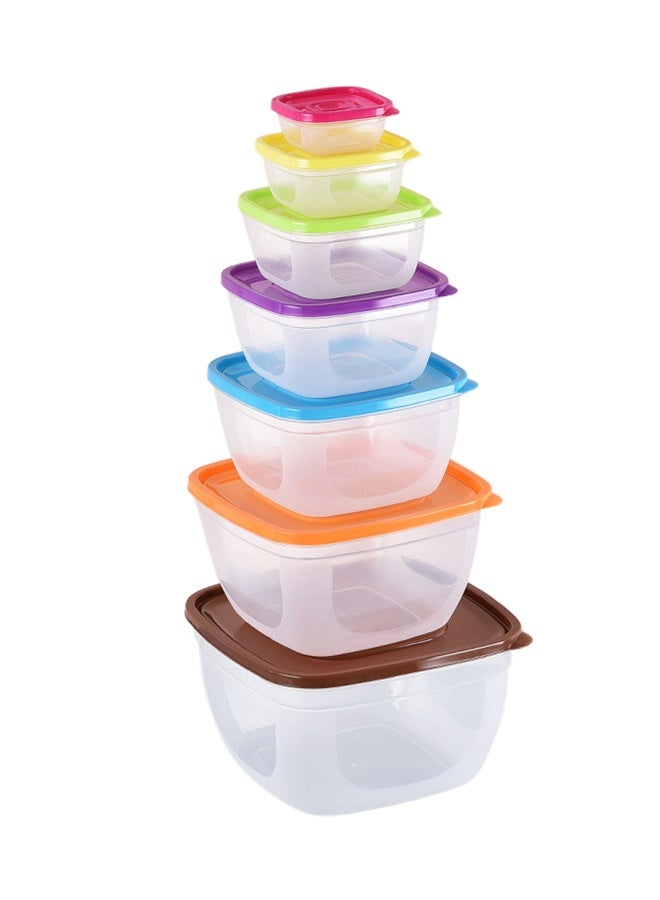 Square Crisper Sealed Storage Box Food Storage 7 Piece Set - Image 1