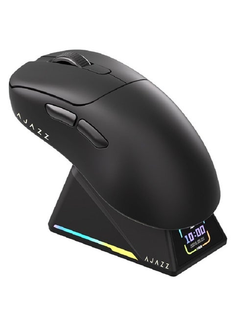 AJ179 APEX Tri-Mode Gaming Mouse, 8K Wireless Gaming Mice, Up to 42K DPI,Ultralight, Magnetic Charging Dock with TFT Screen, Pixart PAW3950 Sensor,100M Clicks HUANO Switch, Tri-Mode Mice, for PC/MAC,Black