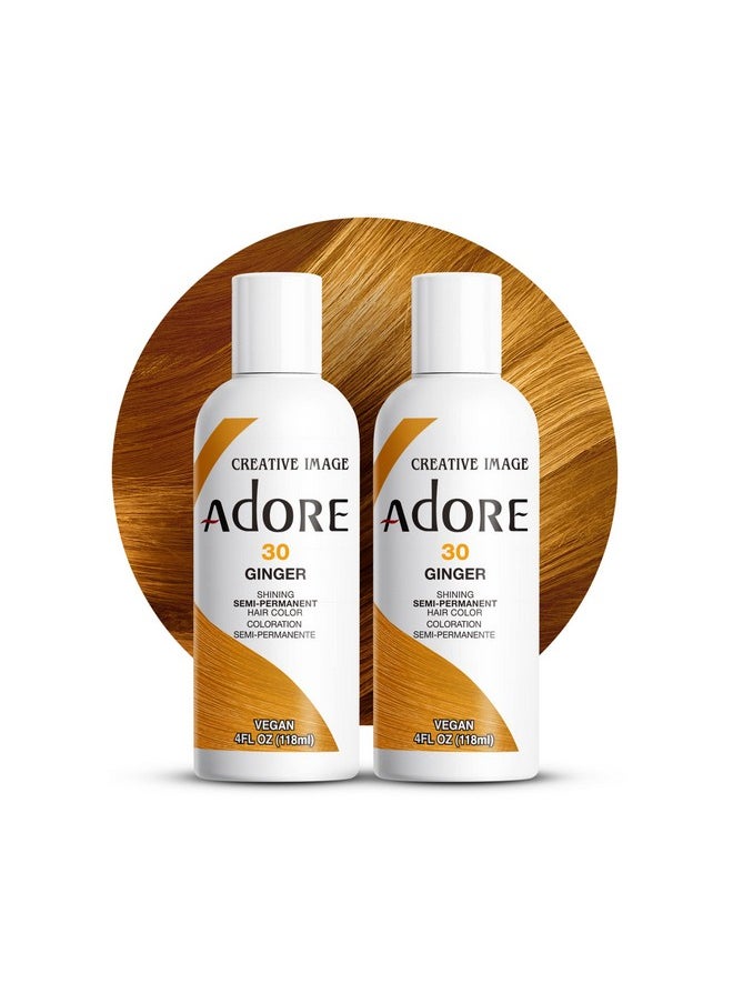 Adore - Dore Semi Permanent Hair Color Vegan And Crueltyfree Hair Dye 4 Fl Oz 030 Ginger (Pack Of 2) - Image 1