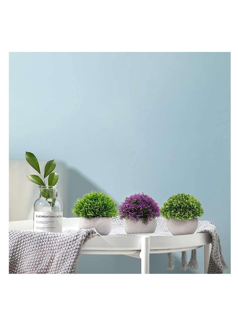 Arabest 4 Pots Artificial Plants,  Mini Fake Shrubs in Pots,  Small Faux Plants, Decor Artificial Greenery for Home Bedroom, Indoor Office Bathroom Farmhouse Room Coffee Table Decor  - Image 3