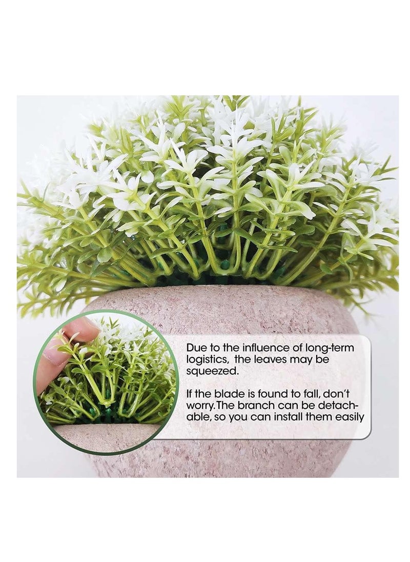Arabest 4 Pots Artificial Plants,  Mini Fake Shrubs in Pots,  Small Faux Plants, Decor Artificial Greenery for Home Bedroom, Indoor Office Bathroom Farmhouse Room Coffee Table Decor  - Image 4