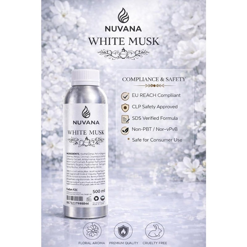 White Musk Home Fragrance Oil, 1000 ml Long-Lasting Soft Musk Aroma for Diffusers, Humidifiers, Oil Burners, Potpourri Home Scenting - Image 5