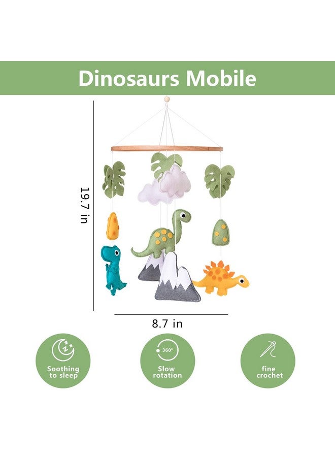Vlokup Dinosaur Baby Crib Mobile Dino Baby Mobile Neutral Nursery Mobile Decoration For Pack N Play For Baby Boy & Girl - Image 2