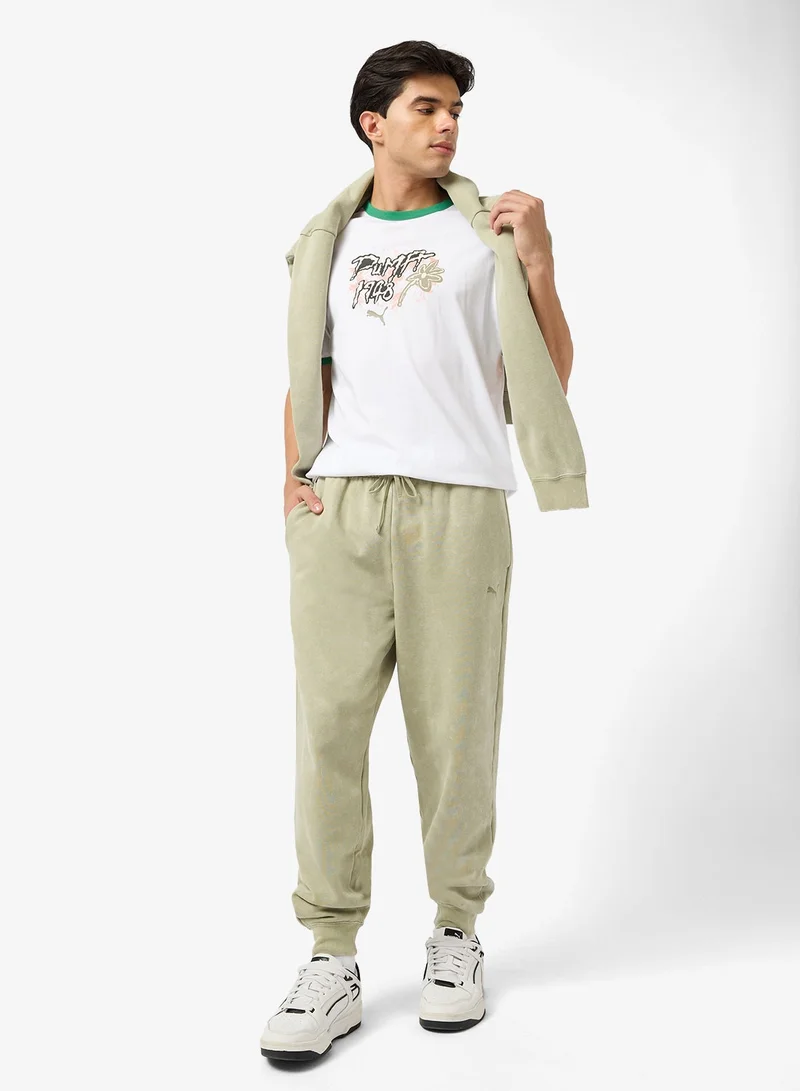 PUMA puma white-archive green Future Graphic Ringer T-Shirt for Men | Best Price UAE