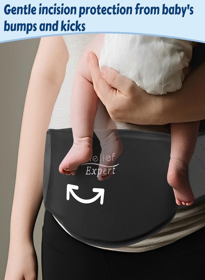 Relief Expert C-Section Hot & Cold Therapy Belly Binder - Reusable Solid Gel Ice Pack with Soft Lycra Cover, Adjustable Abdominal Wrap for Post-Op Recovery and Kicks Protection-Black - Image 3