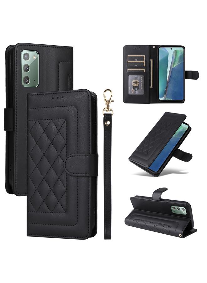 اس-توب جراب لهاتف Samsung Galaxy Note20 جراب هاتف جلدي شبكي ماسي قابل للطي - Image 1