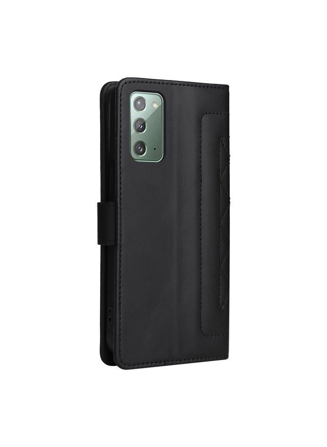 اس-توب جراب لهاتف Samsung Galaxy Note20 جراب هاتف جلدي شبكي ماسي قابل للطي - Image 3