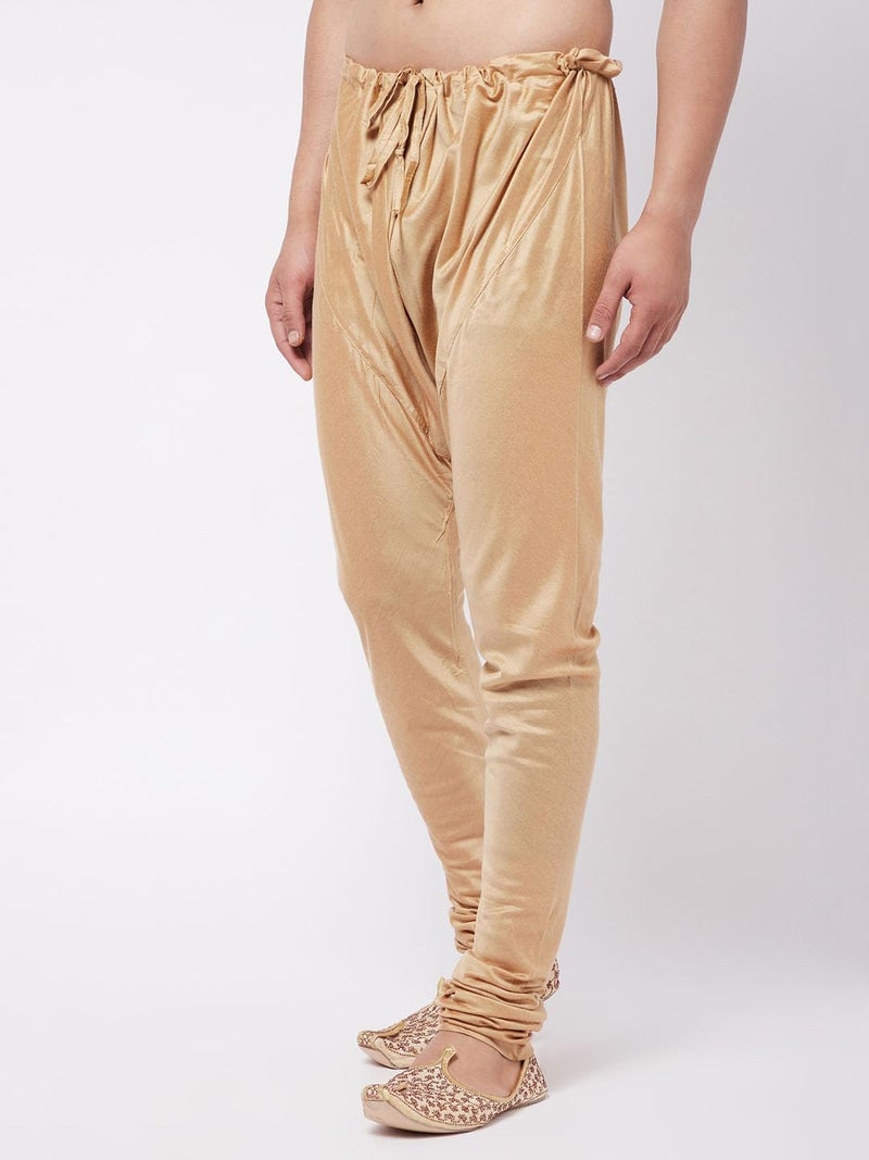 VASTRAMAY Men’s Rose Gold Viscose Blend Pyjama_VASMVPRG_42 | Comfortable Ethnic Bottom Wear for Weddings & Festivals - Image 2