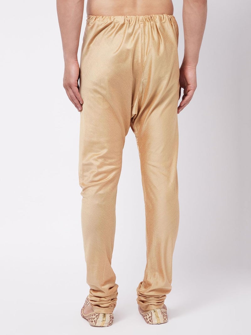 VASTRAMAY Men’s Rose Gold Viscose Blend Pyjama_VASMVPRG_42 | Comfortable Ethnic Bottom Wear for Weddings & Festivals - Image 3