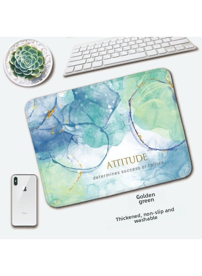 Special Marble Texture Mouse Pad Round Small Precision Lock Edge Electronic Competition Non-slip Office Mat Wholesale-Color:Round 200*2mm Not Lock Edge-Pattern:Golden Green  - Image 1