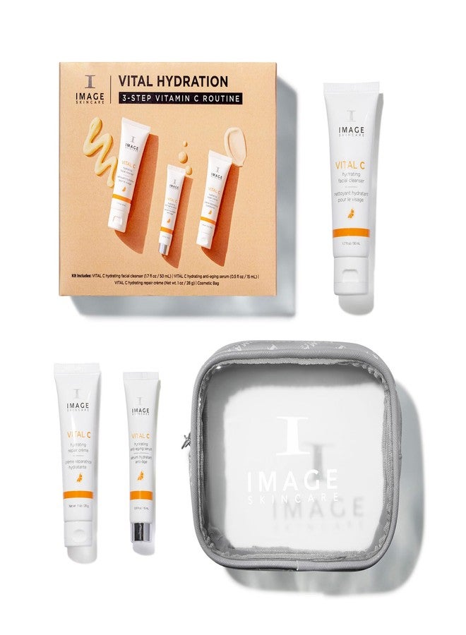 IMAGE Skincare, VITAL HYDRATION 3-Step Vitamin C Routine, Made with Hyaluronic Acid for Anti-Aging, Dry, Dull Skin, 3 Piece Skin Care Set - Image 1