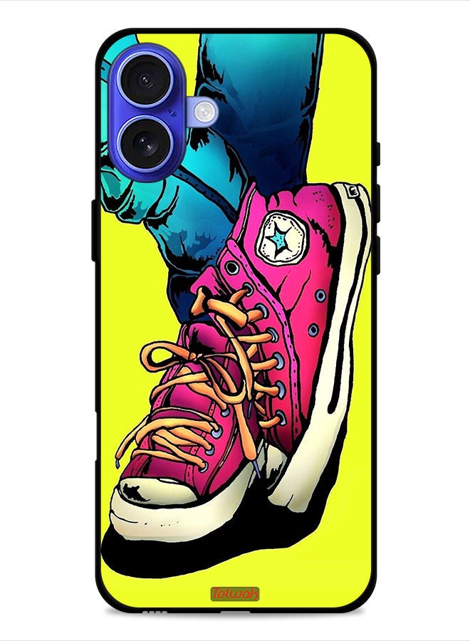 Tolwak Apple iPhone 16 Plus Protective Case Cover Canva Shoes Art - Image 1